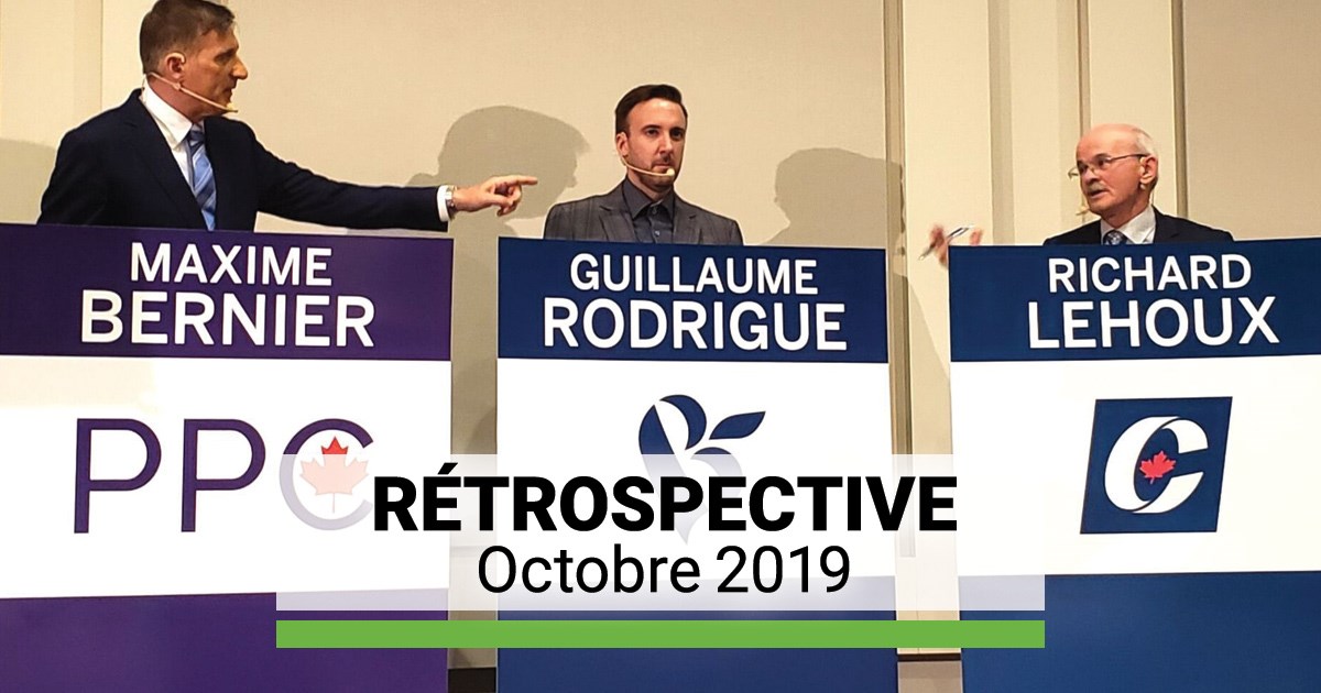 Octobre a été le mois des élections fédérales. L'ex-député de Beauce Maxime Bernier a été défait par Richard Lehoux. 