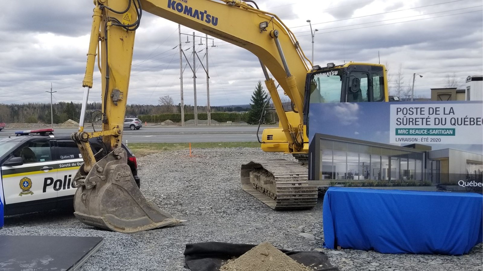 Le chantier du futur poste de la Sûreté du Québec est le plus gros projet