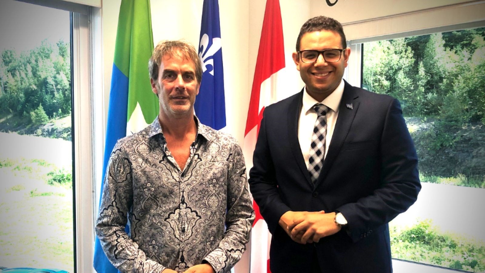 Éric Giguère, maire de Saint-Martin, et Samuel Poulin, député de Beauce-Sud.