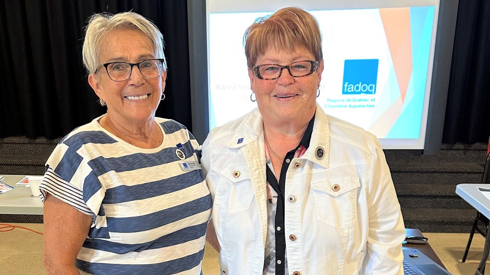 Odile Rancourt, représentante au CA du secteur Beauce et Ghyslaine Côté-Bélanger, première vice-présidente, FADOQ régions de Québec et Chaudière-Appalaches.
