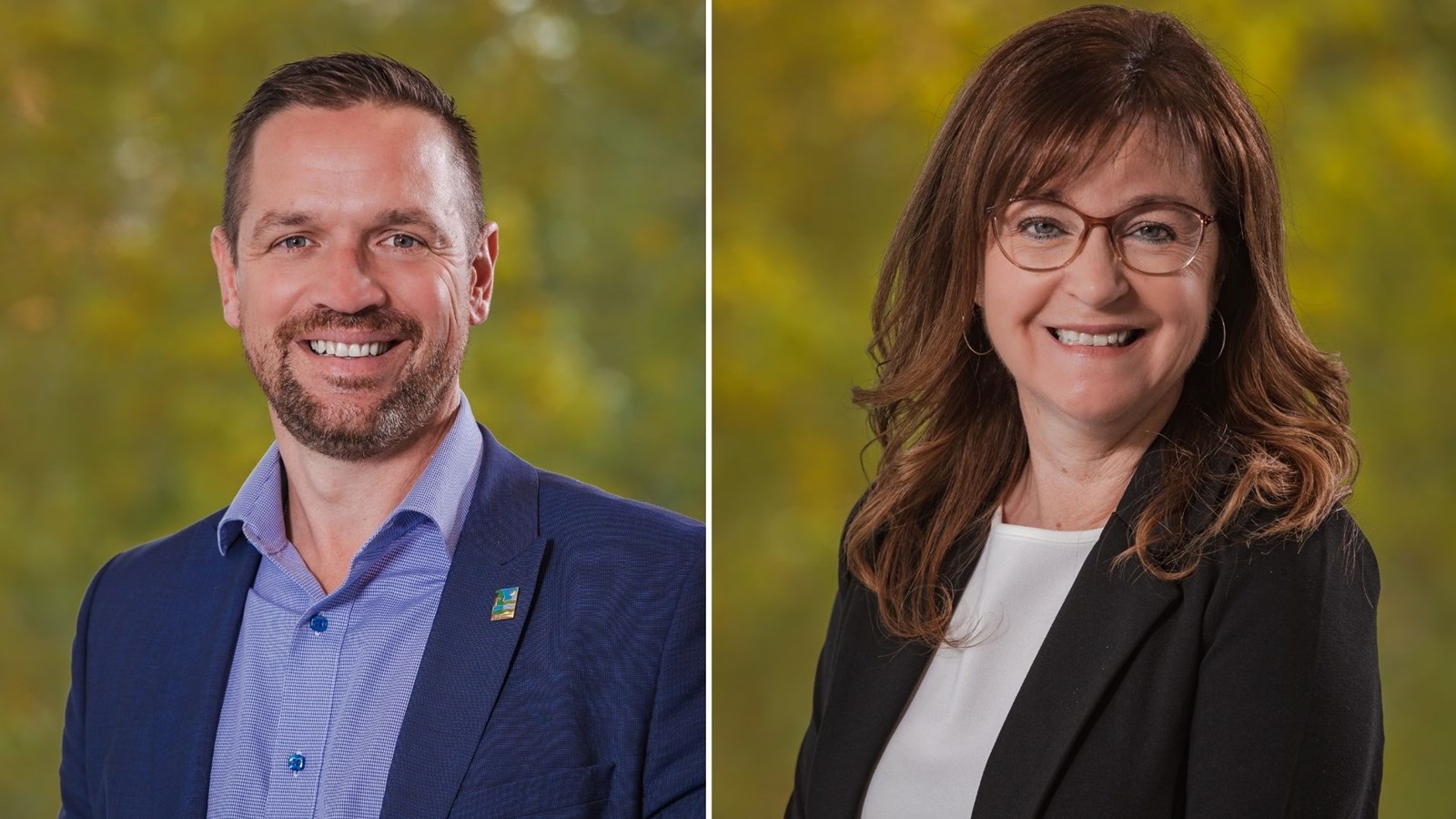 Olivier Dumais, maire de Saint-Lambert-de-Lauzon et nouveau préfet de la MRC Nouvelle-Beauce ainsi que Carole Santerre, mairesse de Saints-Anges et nouvelle préfète suppléante.