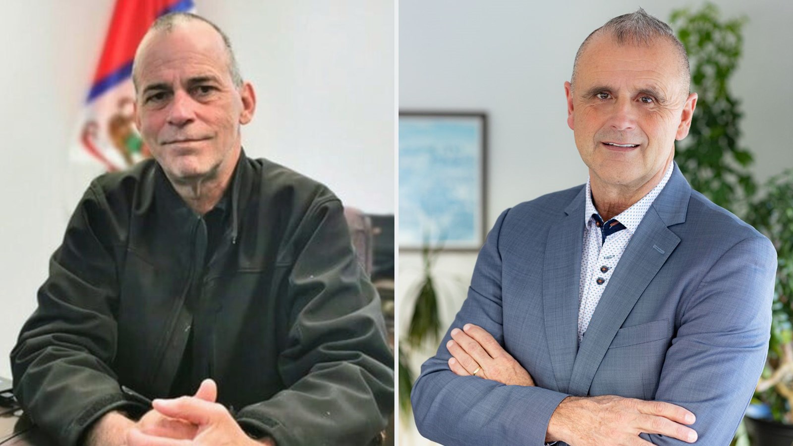 Le maire de Saint-Joseph-de-Beauce, Serge Vachon; l'aspirant-maire, Gaston Vachon.